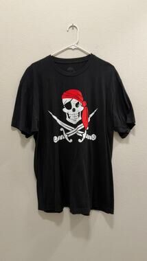 Ann Arbor T-Shirt Co. Men's Pirate Graphic Tee Black Size XL Skull Crossbones